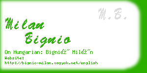 milan bignio business card